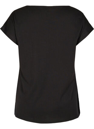 Organic cotton t-shirt with breast pocket, Black, Packshot image number 1