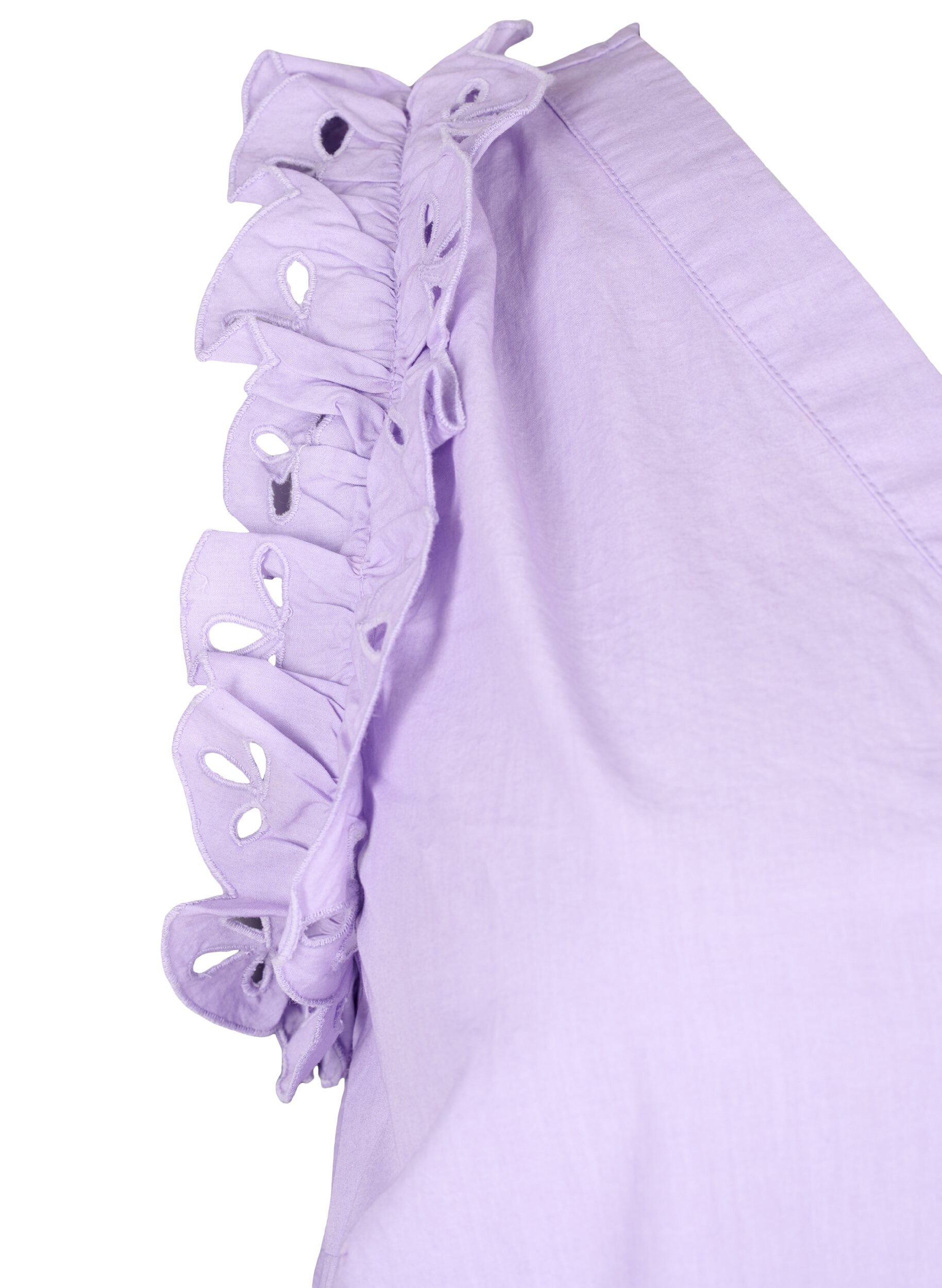 Zizzifashion Sleeveless cotton top with ruffles, Purple, Packshot image number 3