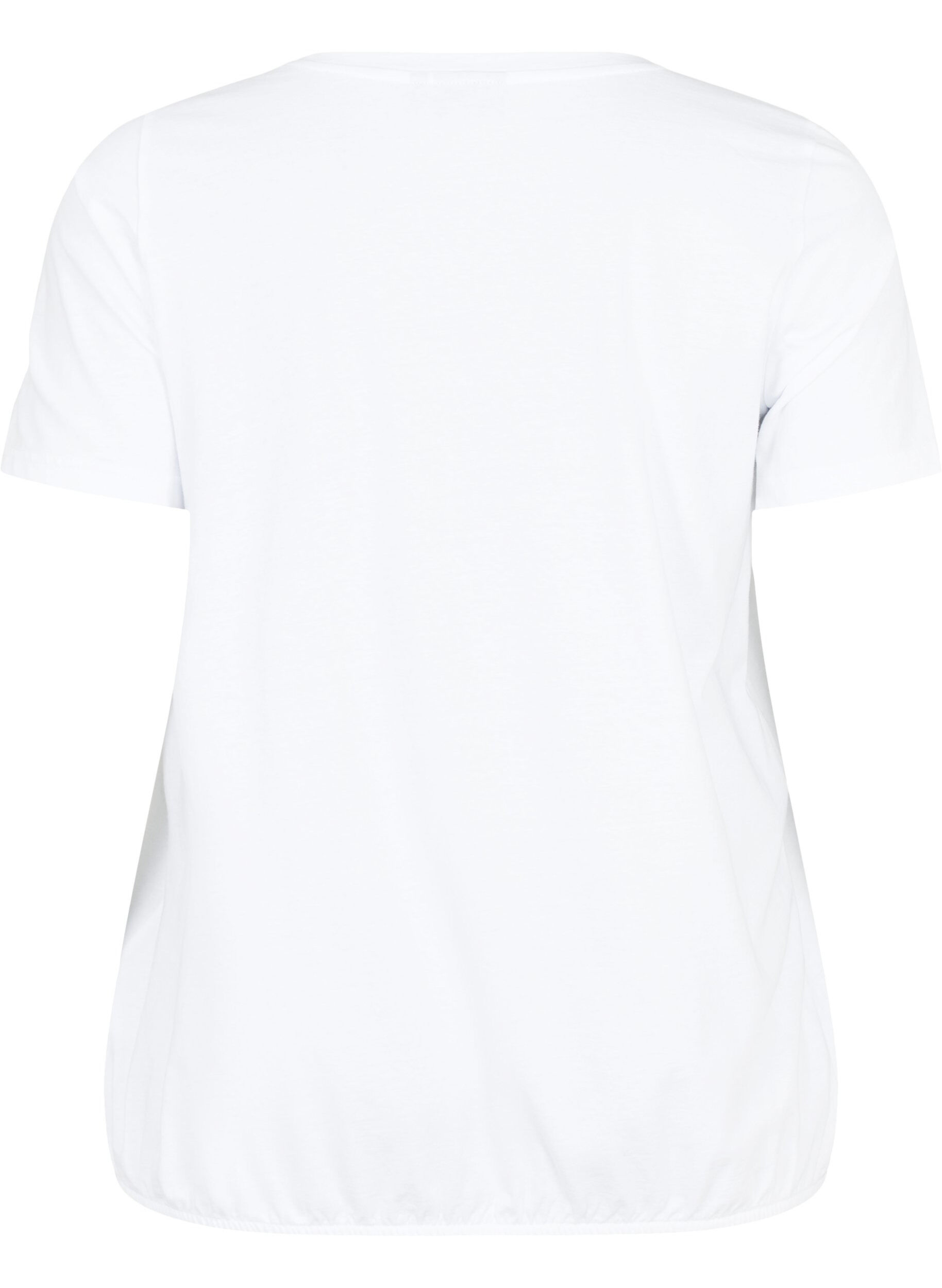 Zizzifashion Cotton t-shirt with foil print, B. White w. Believe, Packshot image number 1
