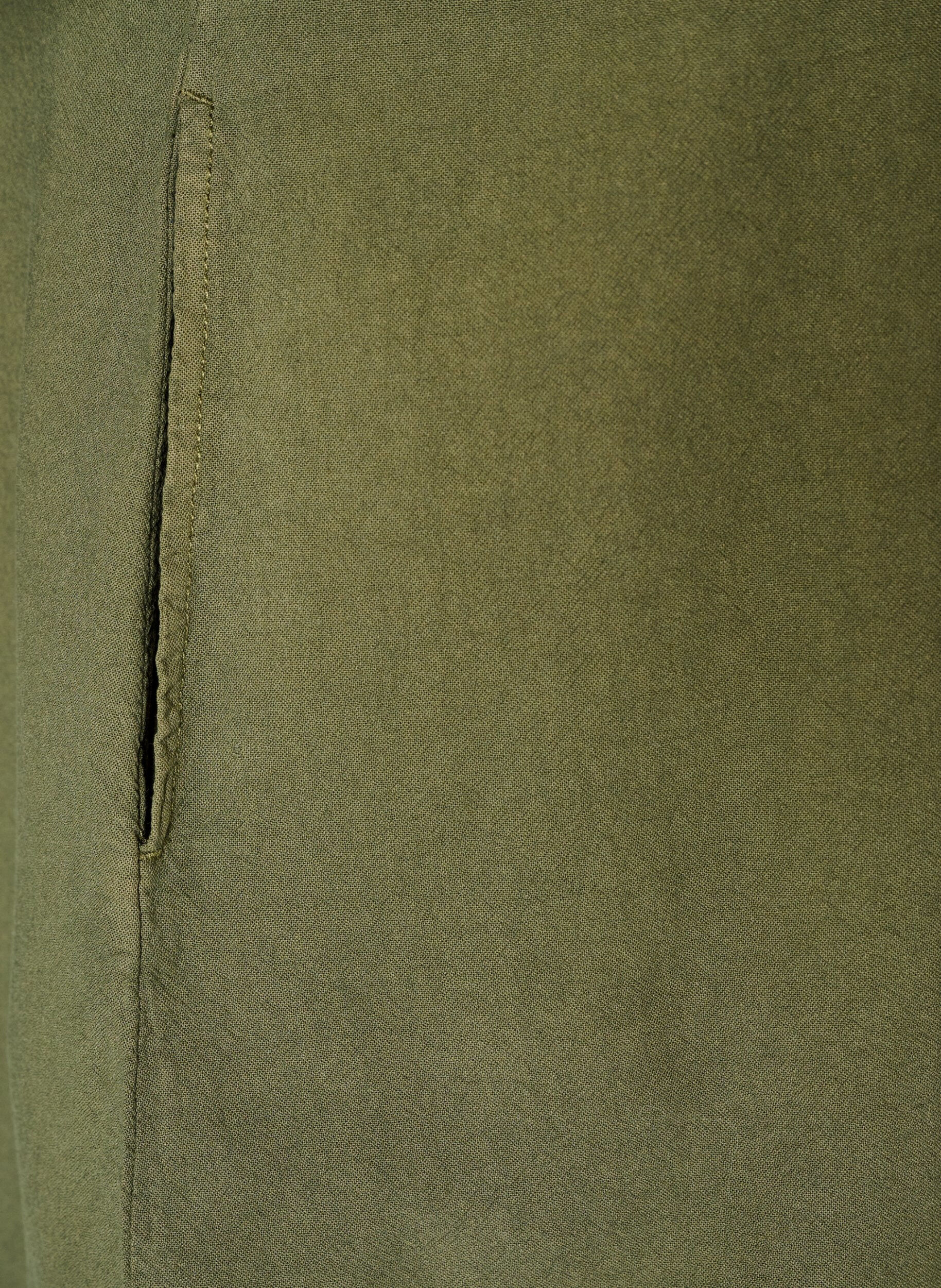 Zizzifashion Cotton dress with short sleeves and pockets, Green, Packshot image number 3