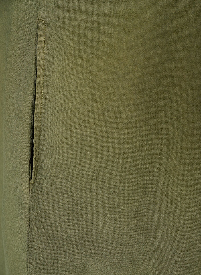 Cotton dress with short sleeves and pockets, Green, Packshot image number 3