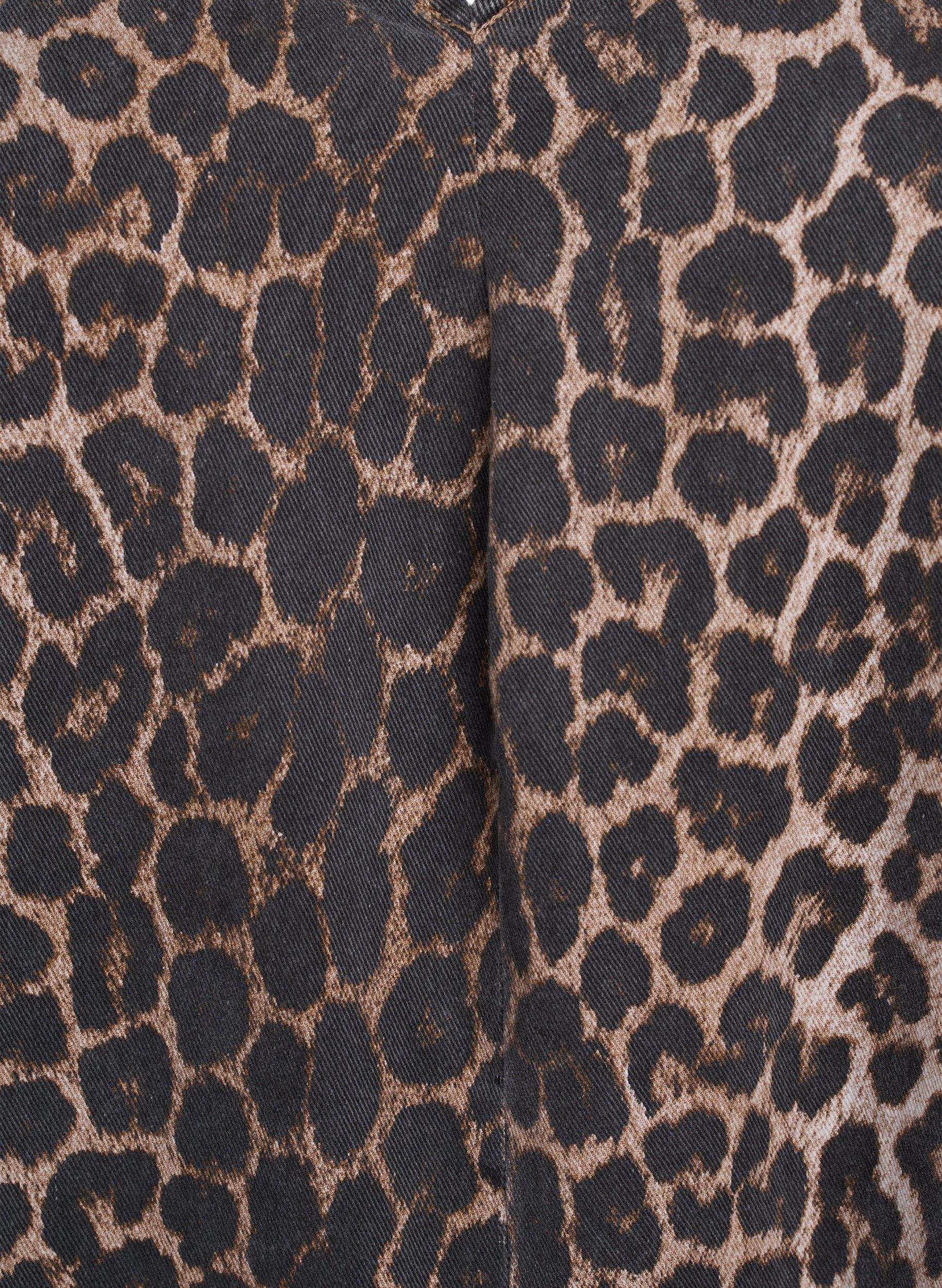 Zizzifashion Pinafore dress with pockets and leopard print, Brown, Packshot image number 2