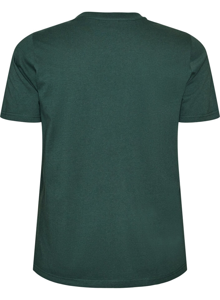 T-shirt in organic cotton with print, Green, Packshot image number 1
