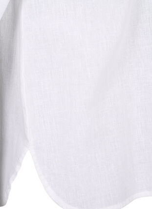 Shirt blouse with button closure in cotton-linen blend, Bright White, Packshot image number 3