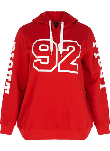 Sweatshirt with hood, High Risk Red, Packshot image number 0