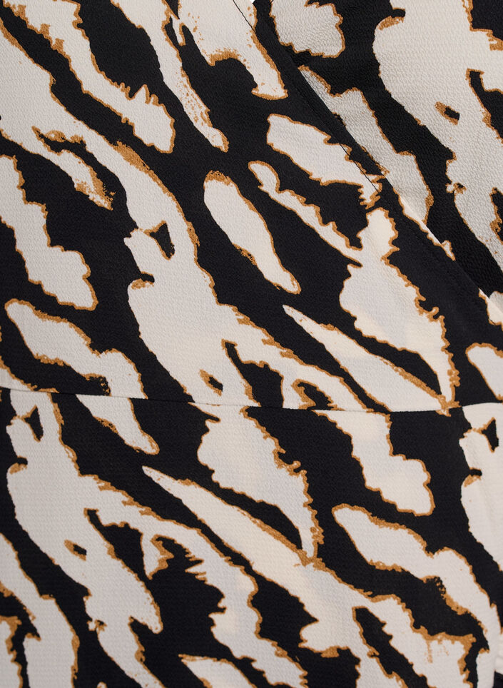 Solid coloured wrap dress with short sleeves, Black, Packshot image number 2