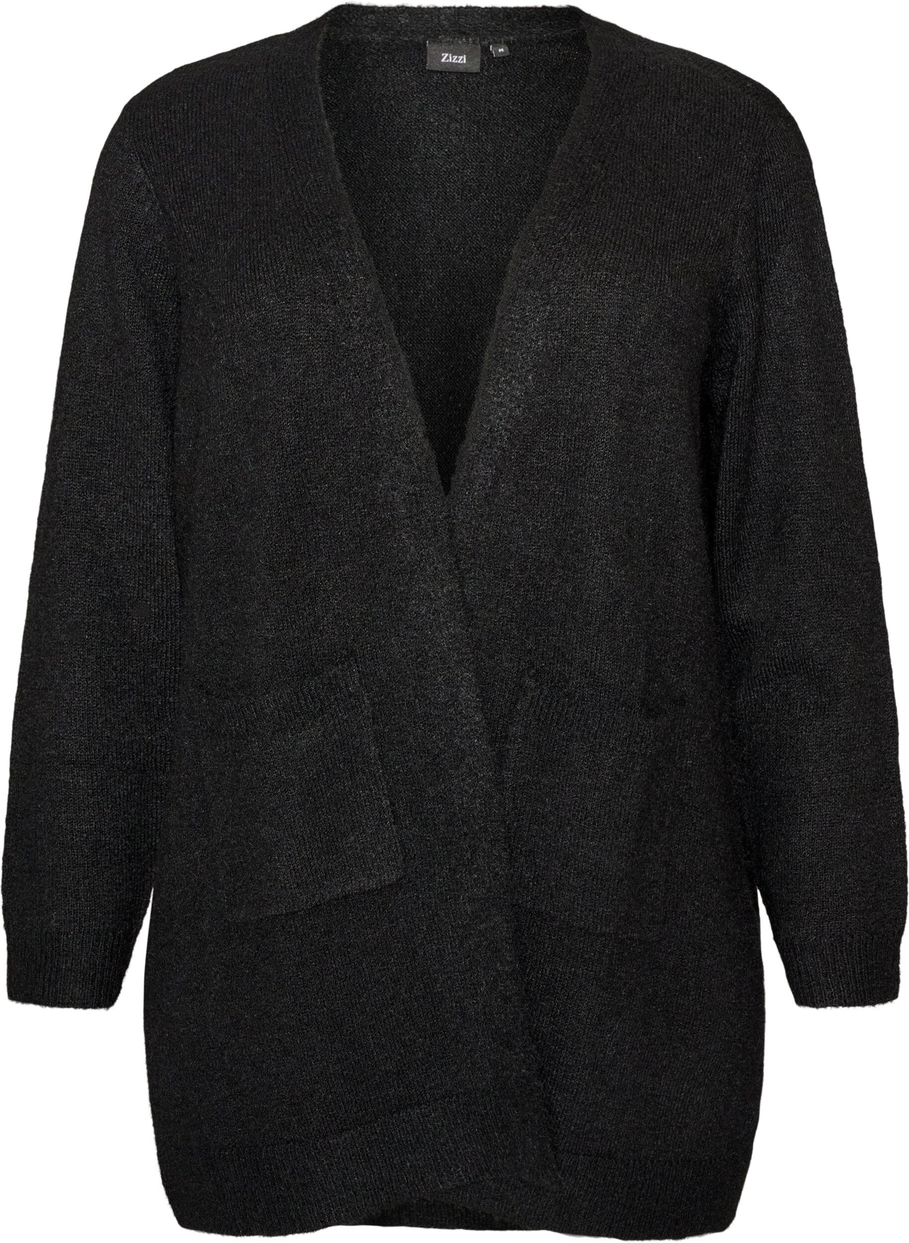ZizzifashionLong cardigan with pockets, Black, Packshot image number 0