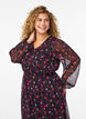 Chiffon dress with floral print and long sleeves, Black, Model image number 2