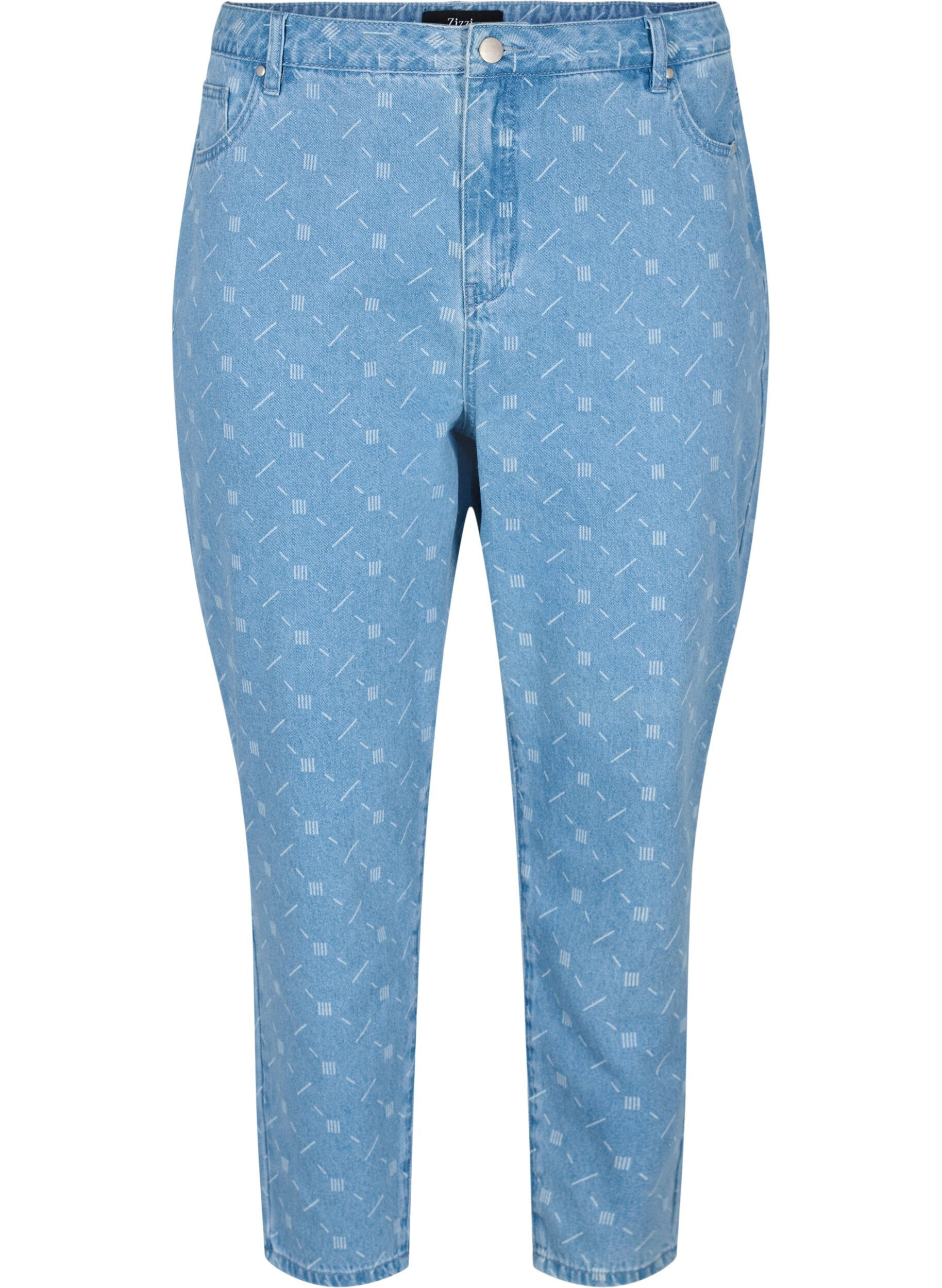 Zizzifashion Mille mom fit jeans with print, Light blue denim, Packshot image number 0
