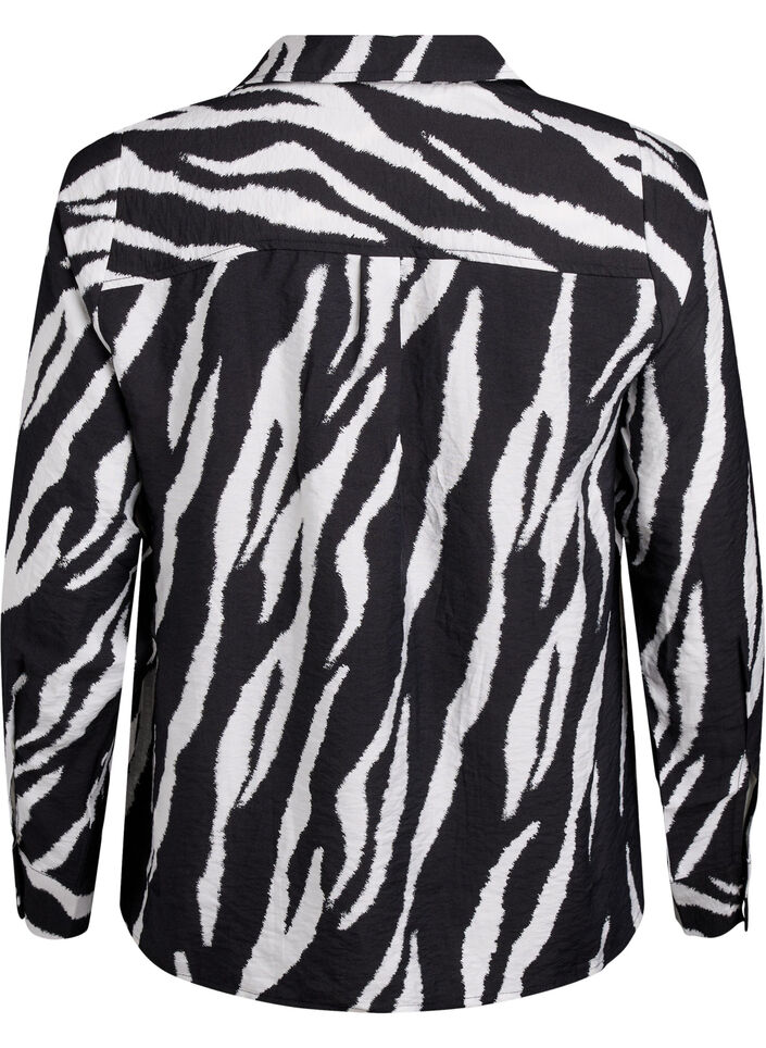 Zebra print shirt, Black, Packshot image number 1