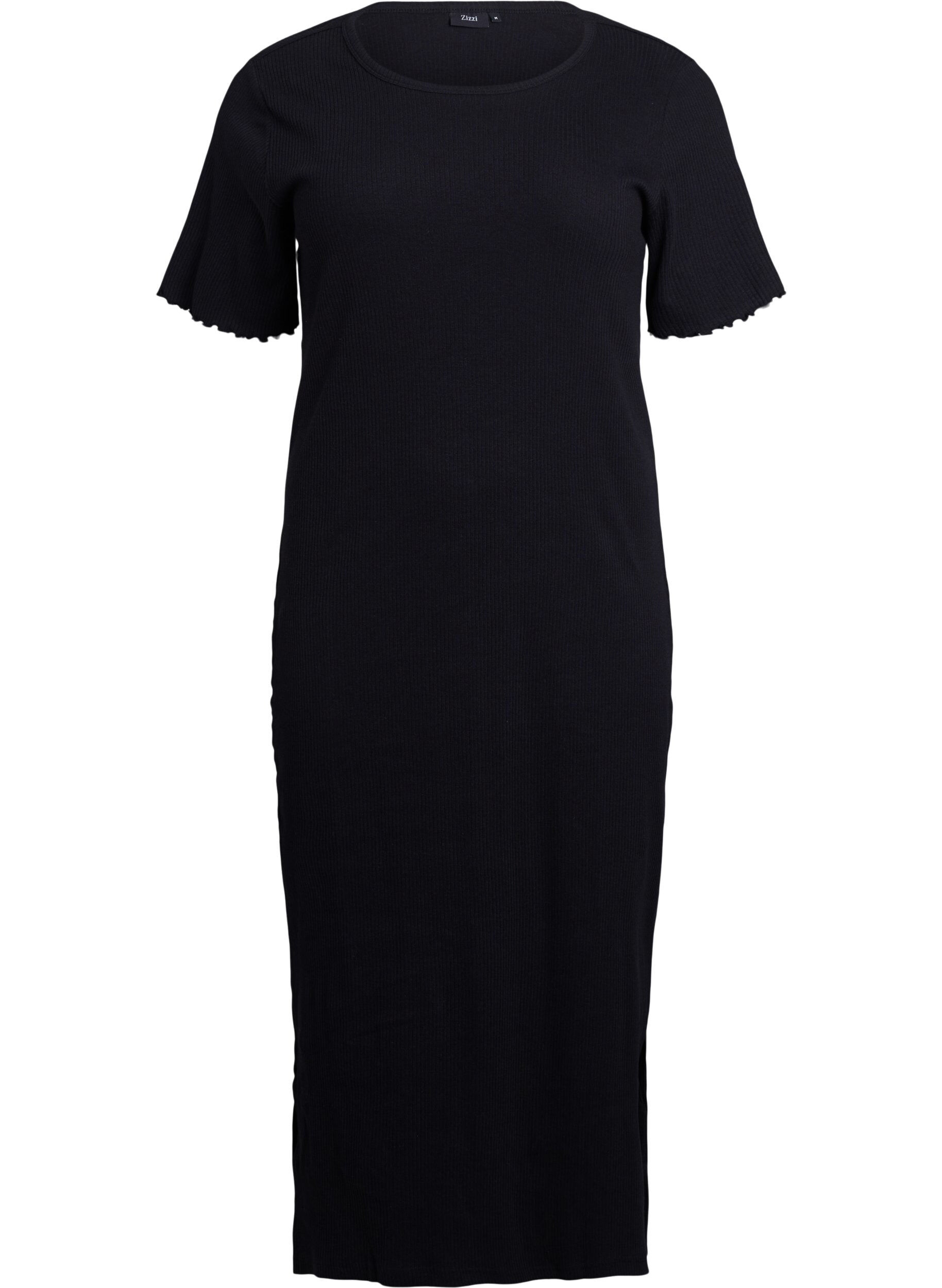 Zizzifashion Maxi dress in jersey with short sleeves, Black, Packshot image number 0