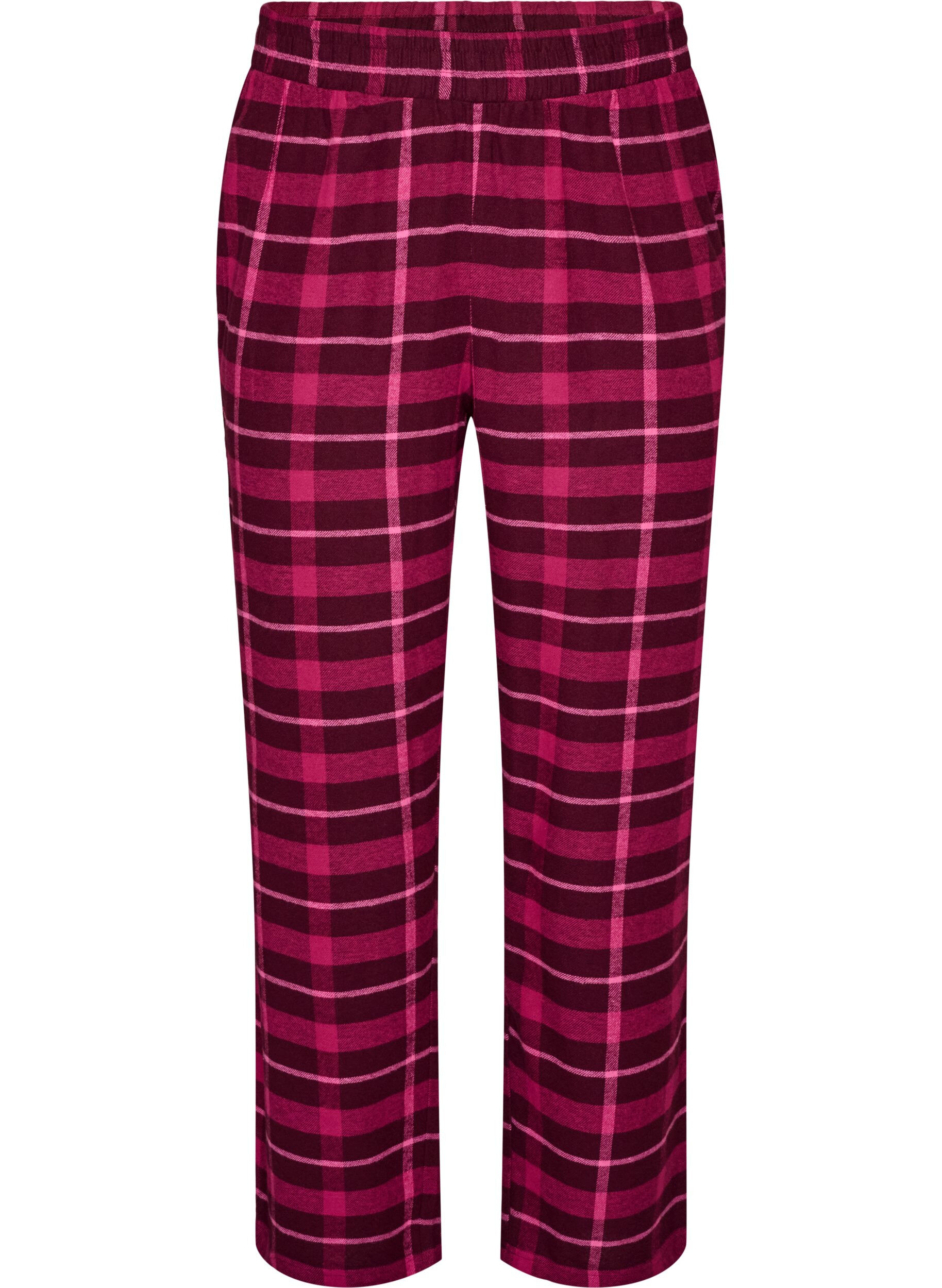 ZizzifashionChecked cotton pyjama bottoms, Red, Packshot image number 0