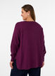 Knitted blouse with round neck and knitted pattern, Red, Model image number 2