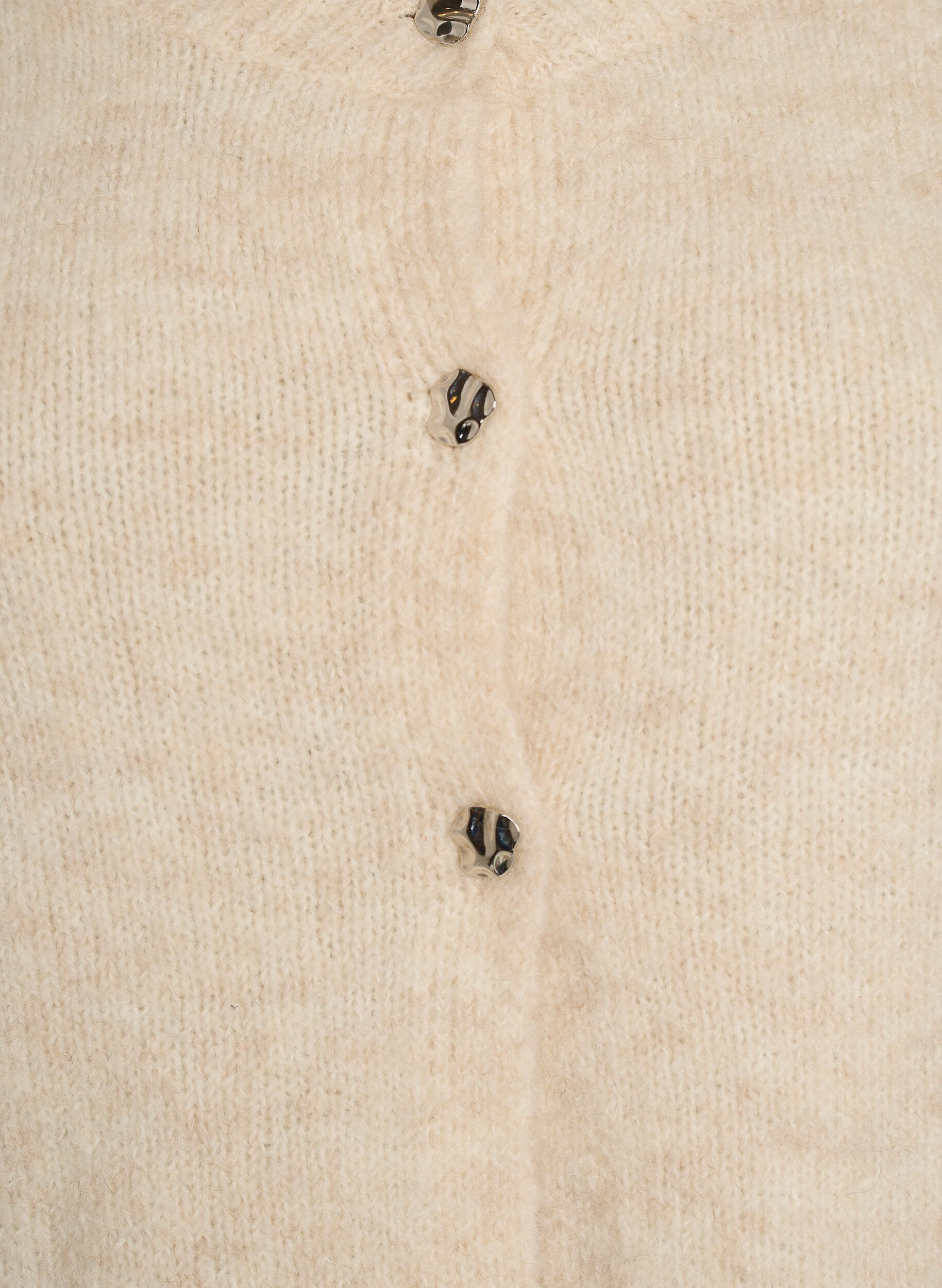 ZizzifashionWool blend cardigan with 3/4 sleeves, Beige, Packshot image number 2