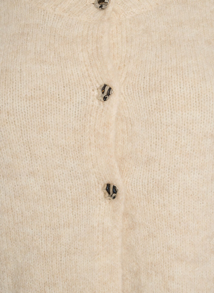 Wool blend cardigan with 3/4 sleeves, Beige, Packshot image number 2