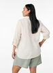 Shirt in linen and viscose with 3/4 sleeves, Beige, Model image number 2