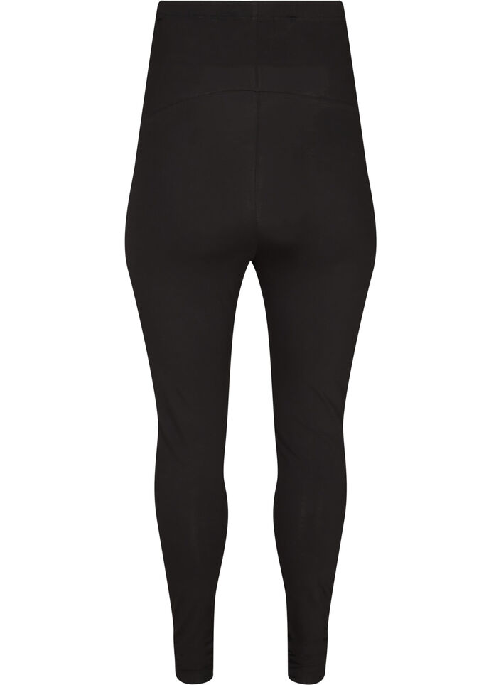 Cotton maternity leggings, Black, Packshot image number 1