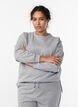 Sweatshirt with slits and glitter thread, Grey, Model image number 0