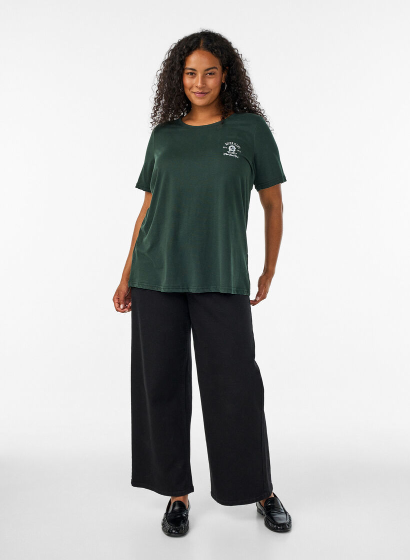 T-shirt with motif, Green, Model image number 1