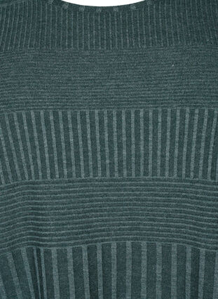 Blouse with 3/4 sleeves and striped pattern, Scarab Melange, Packshot image number 2