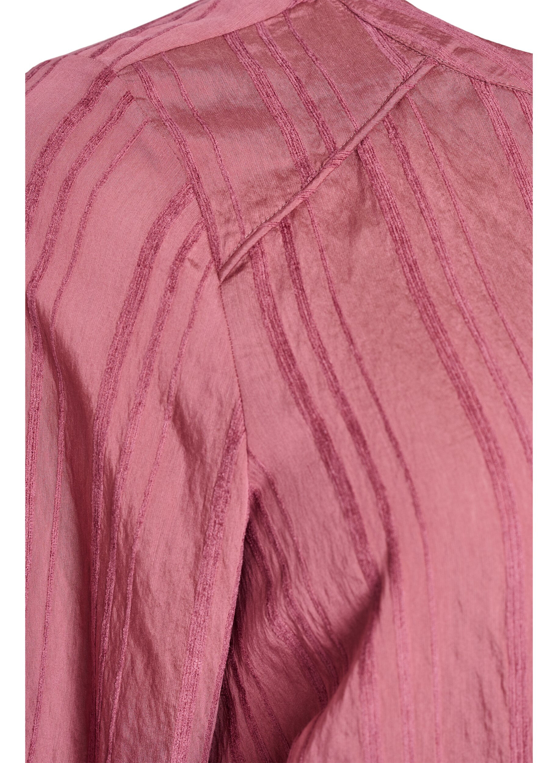 Zizzifashion Blouse with tone-on-tone texture and buttons, Rose, Packshot image number 3