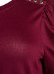 Blouse with button detail and short puff sleeves, Dark Bordeaux, Packshot image number 2