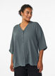 FLASH – Shirt Blouse with V-Neck and 3/4 Sleeves, Green, Model image number 0