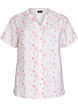 Shirt blouse with short sleeves and floral print, Rose, Packshot image number 0