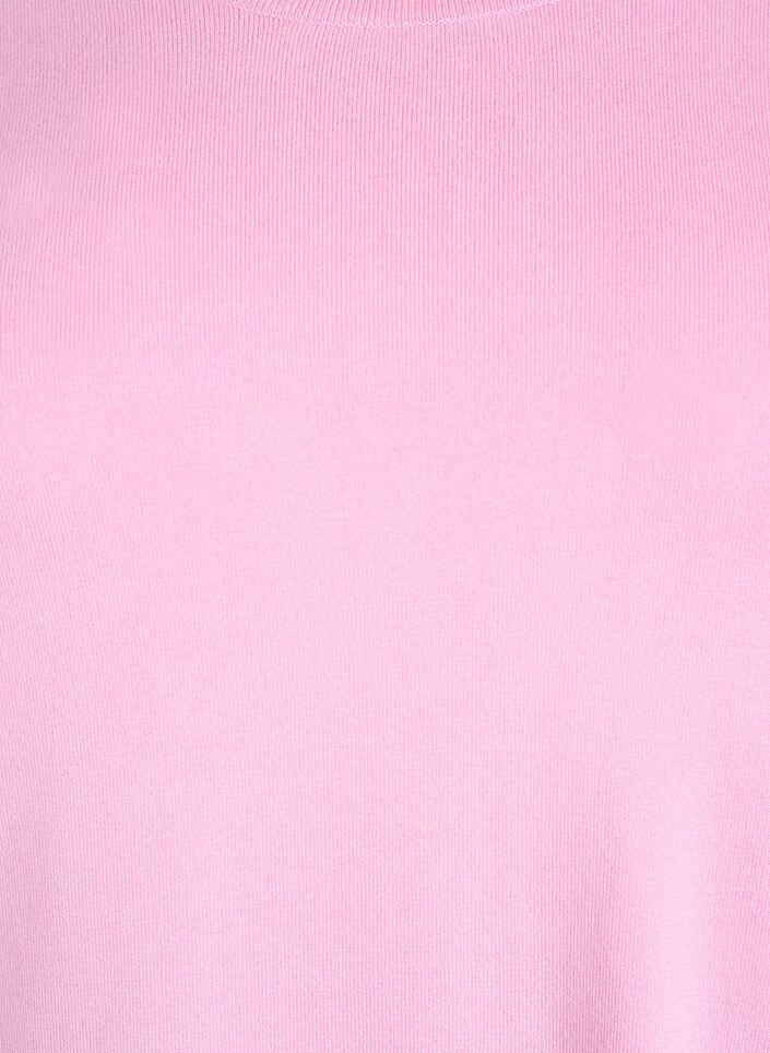 Short-sleeved knit blouse in viscose, Pink, Packshot image number 2