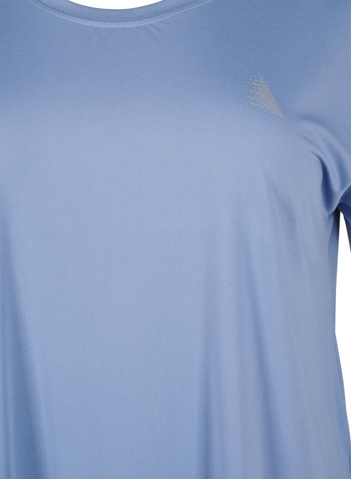 Solid-coloured workout T-shirt, Blue, Packshot image number 2