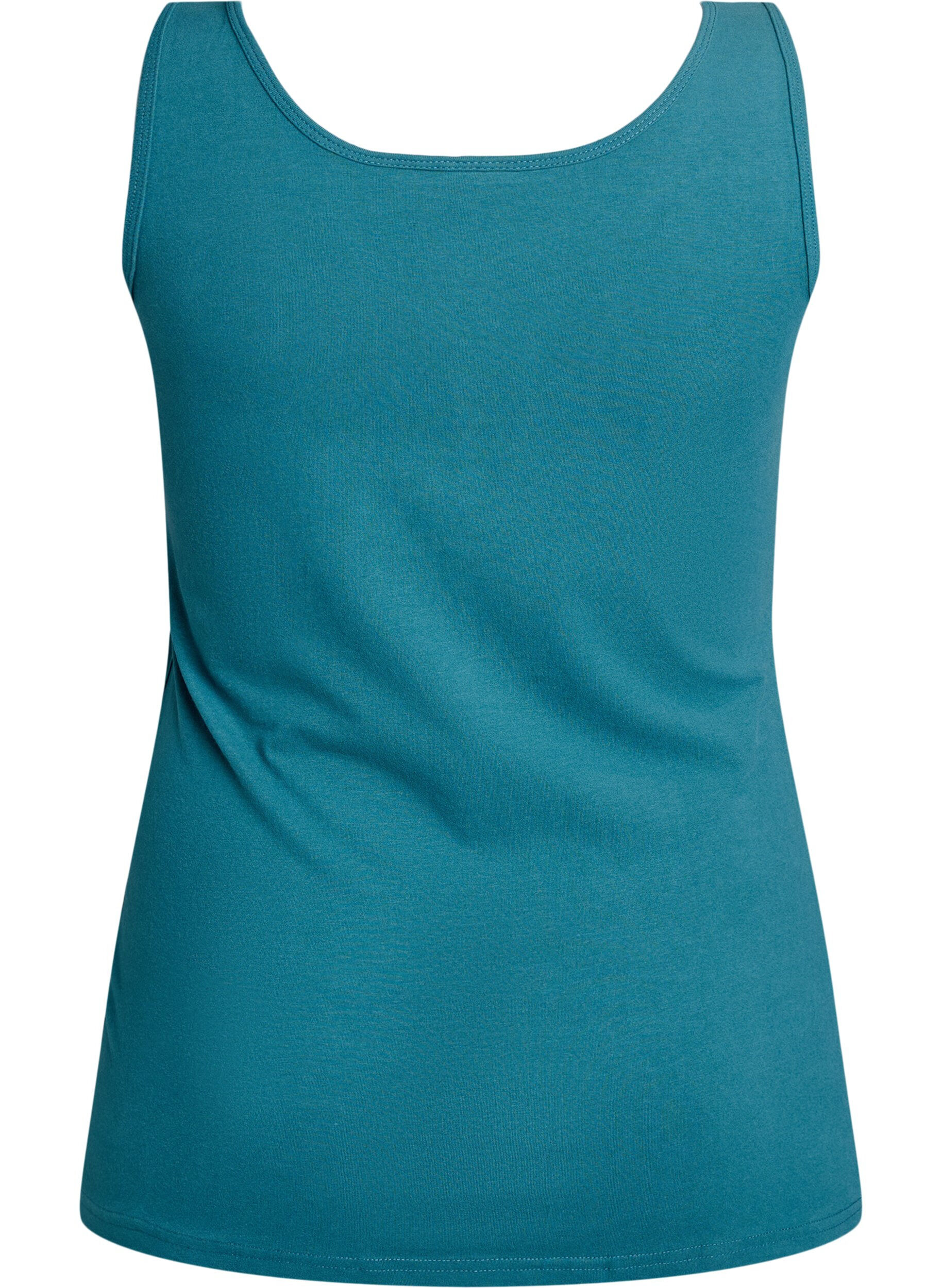Zizzifashion Solid color basic top in cotton, Green, Packshot image number 1