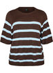Striped knit top with short sleeves, Brown, Packshot image number 0