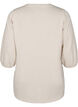 Blouse with floral embroidery and 3/4 sleeves, Oatmeal Melange, Packshot image number 1