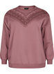 Sweatshirt with ruffle and crochet detail, Rose Brown, Packshot image number 0