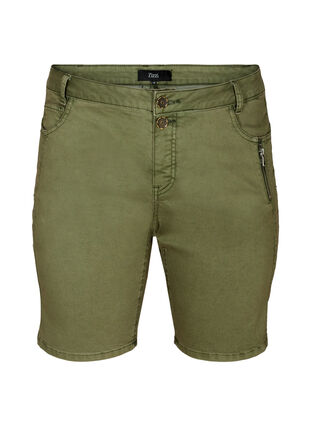Close-fitting denim shorts, Green, Packshot image number 0