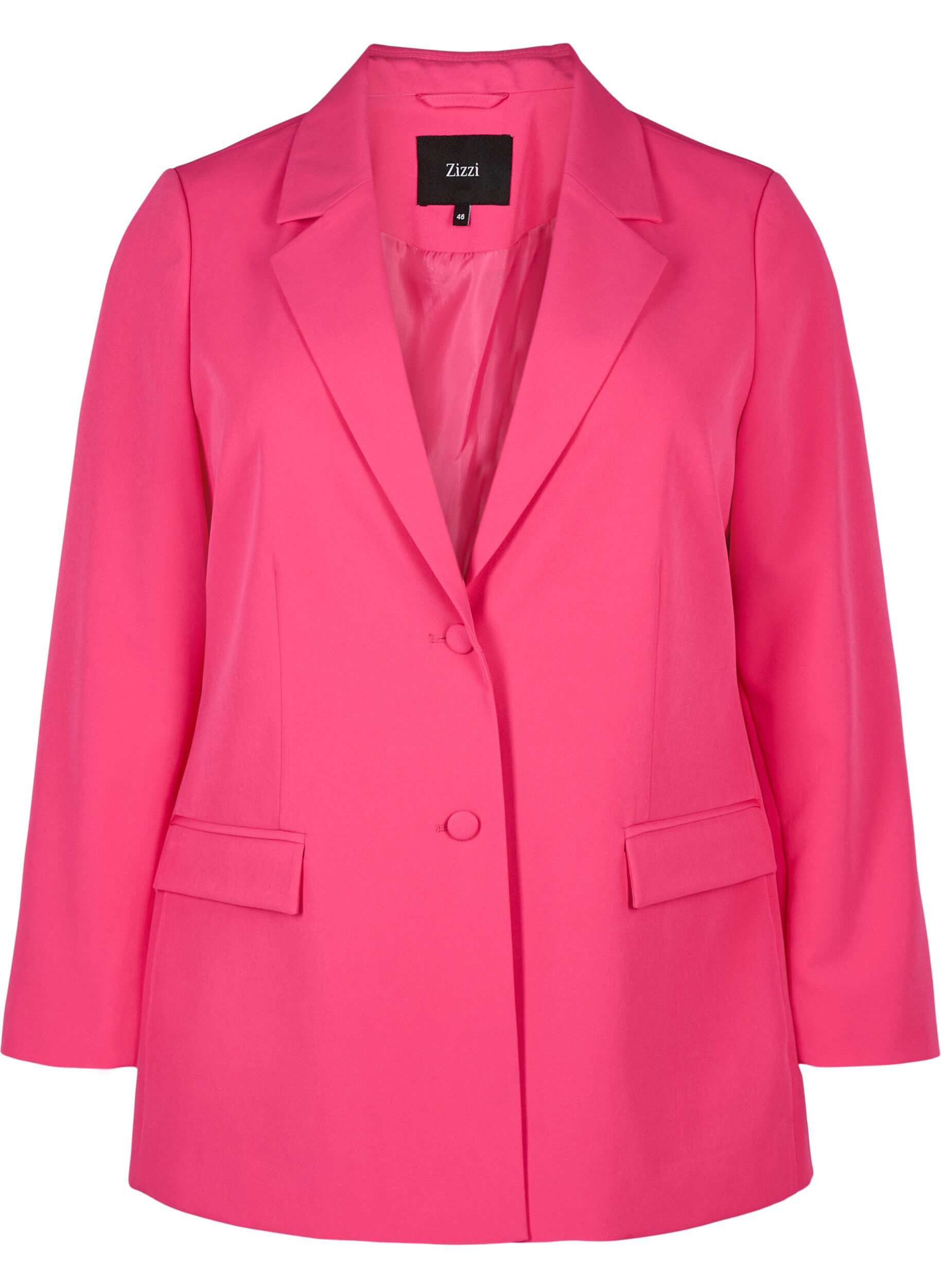 Zizzifashion Classic blazer with button fastening, Pink Yarrow, Packshot image number 0