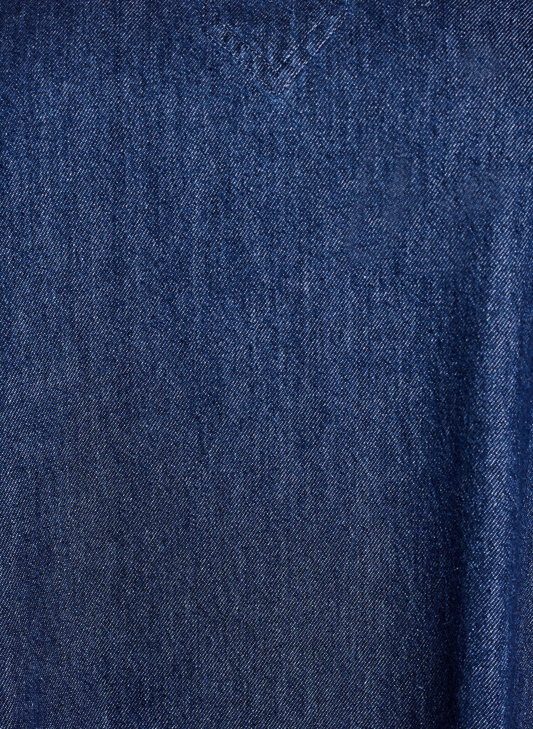 ZizzifashionShort denim dress with a V-neck and collar, Blue, Packshot image number 2