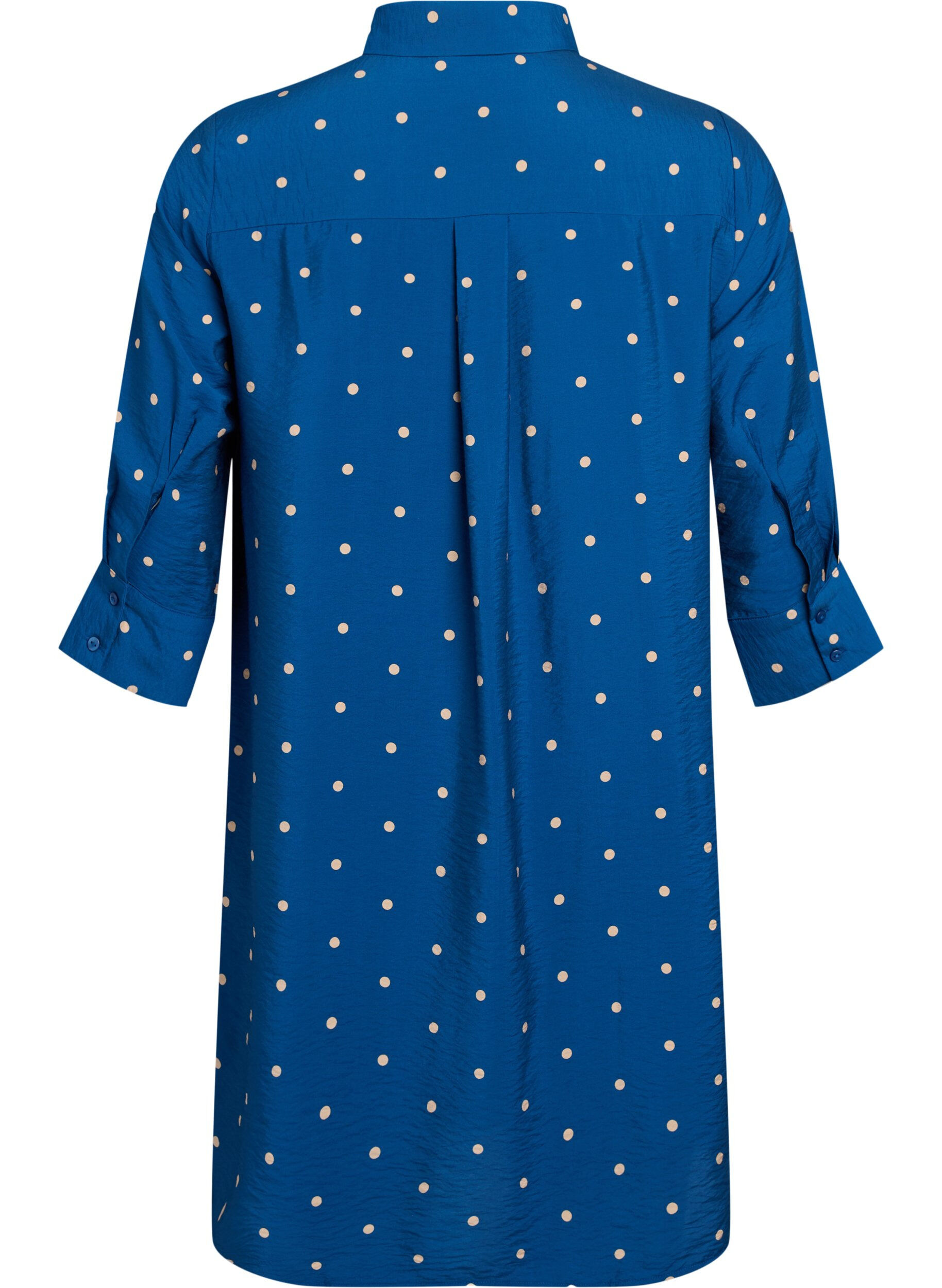 Zizzifashion Short dress with collar and chest pocket, Blue, Packshot image number 1