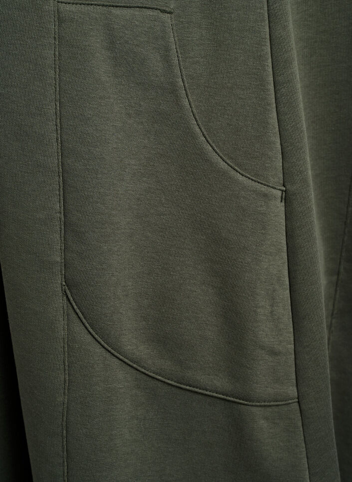 Jersey dress with short sleeves and pockets, Green, Packshot image number 3