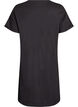 Short-sleeved nightgown in organic cotton, Black, Packshot image number 1