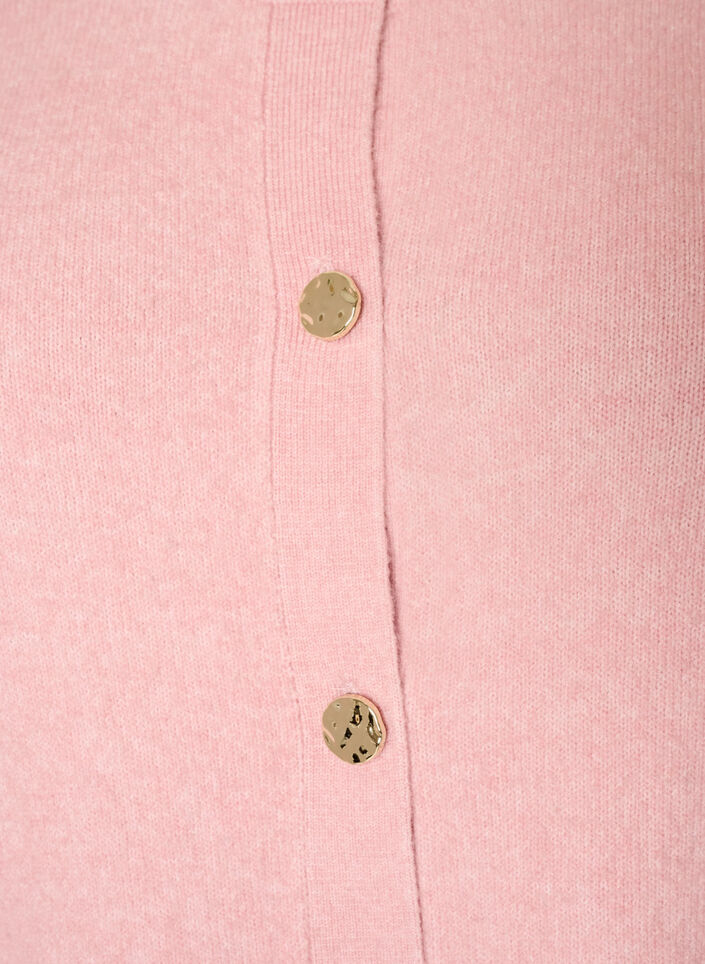 Cardigan in a soft knit with gold-coloured buttons, Red, Packshot image number 2