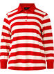 Long-sleeved polo shirt with stripes, Red, Packshot image number 0