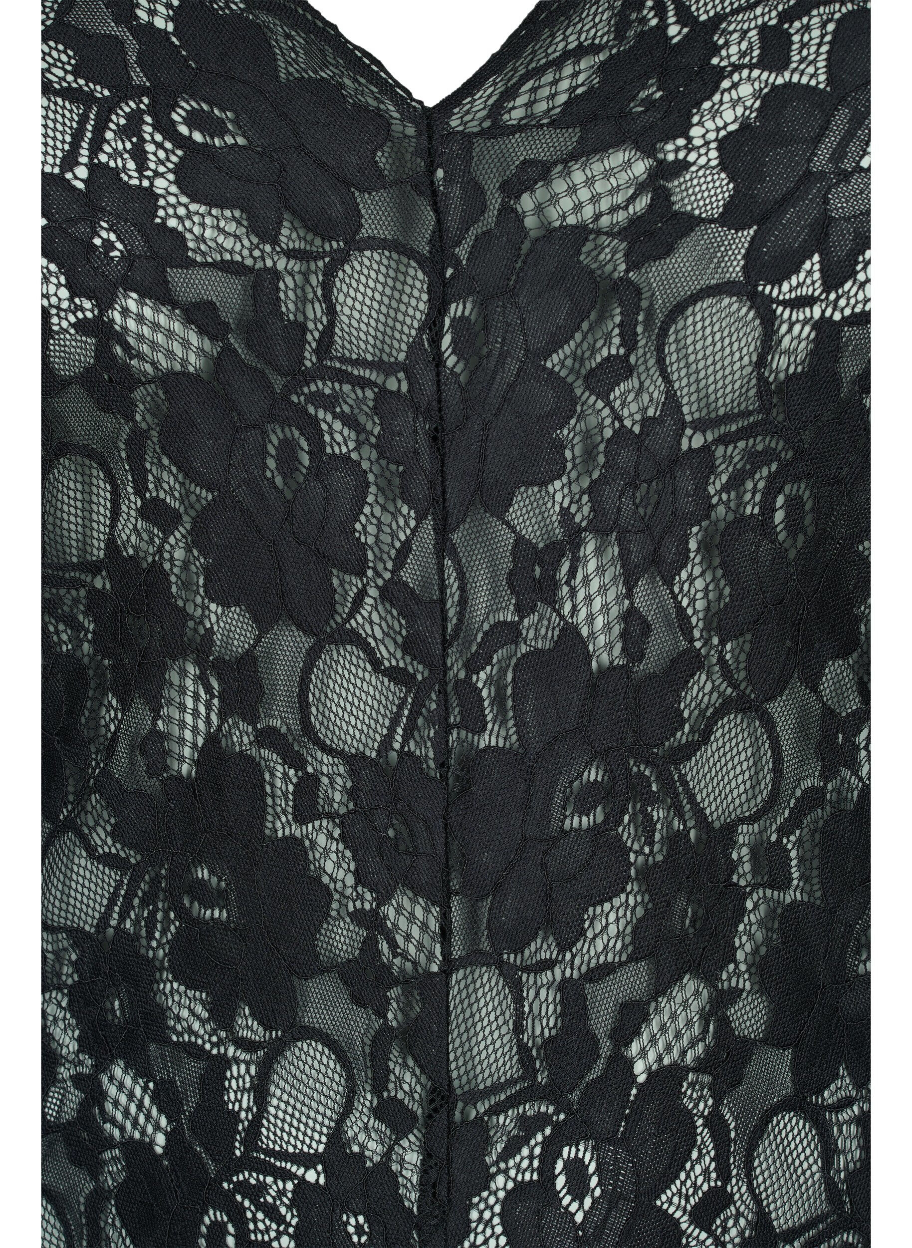 Zizzifashion Lace body with long sleeves, Black, Packshot image number 2