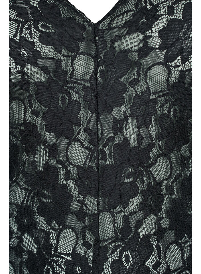 Lace body with long sleeves, Black, Packshot image number 2