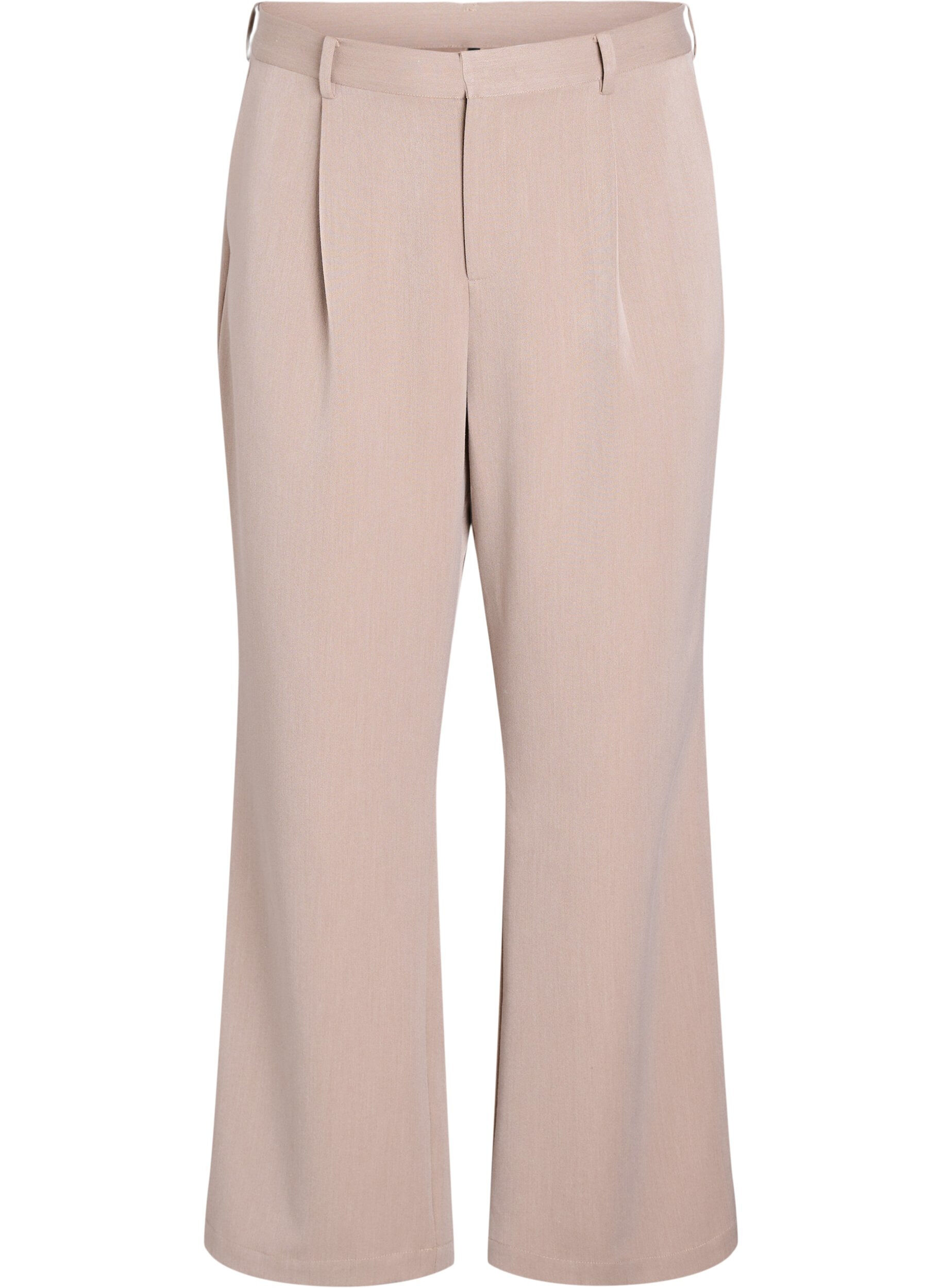 High-waisted tailored trousers with straight legs