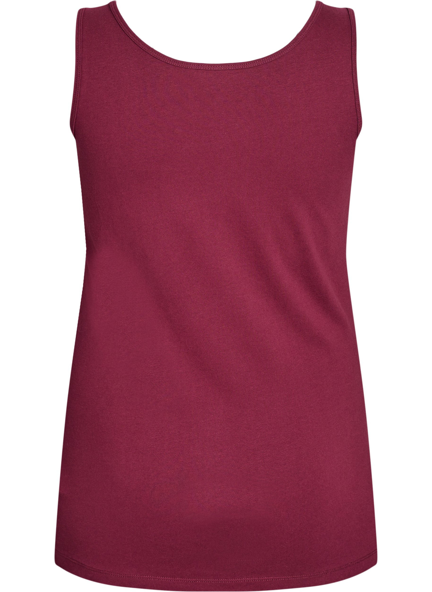 Zizzifashion Solid color basic top in cotton, Dark Bordeaux, Packshot image number 1