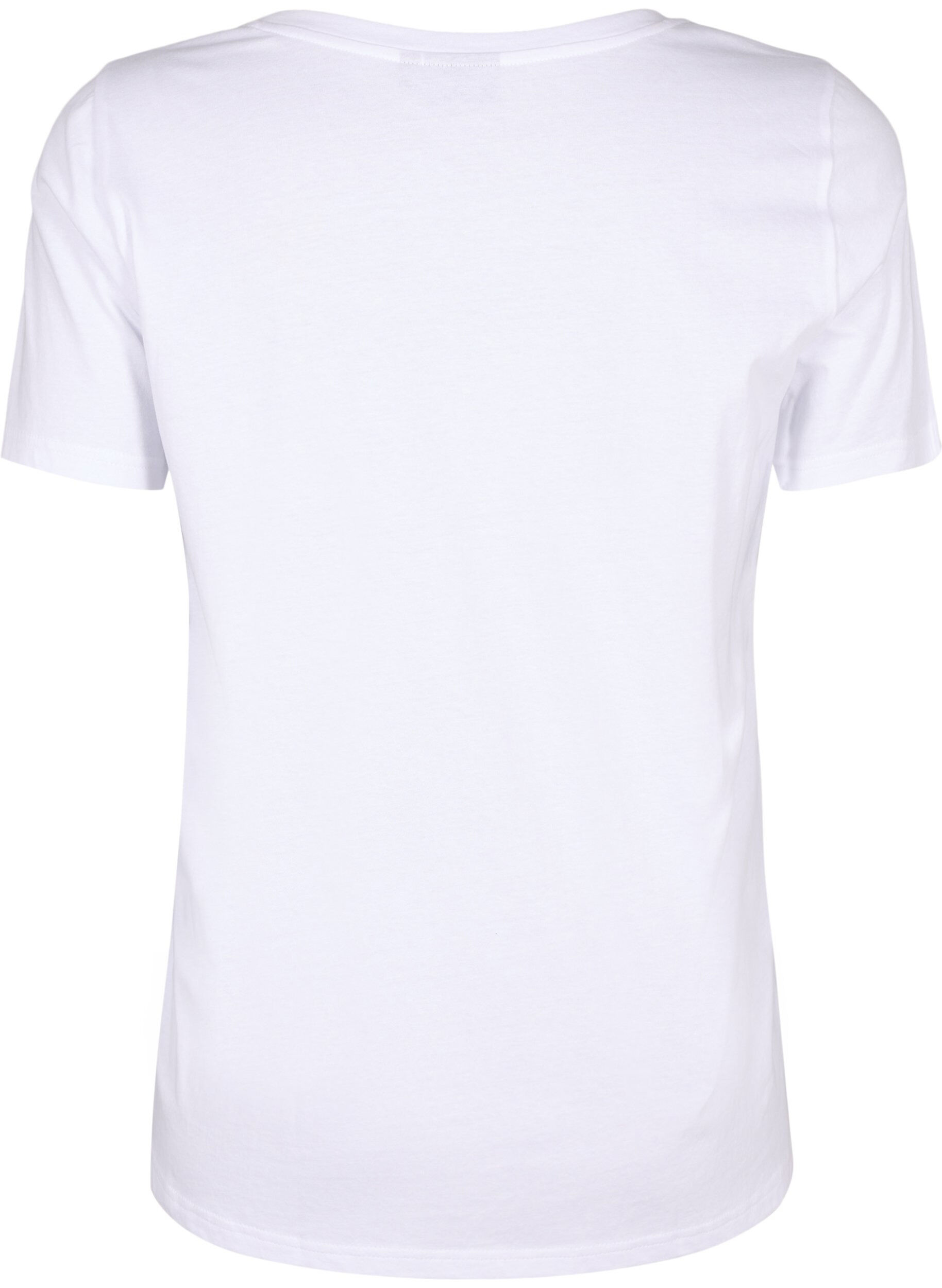 Zizzifashion Cotton T-shirt with a motif, B. White w. Face, Packshot image number 1