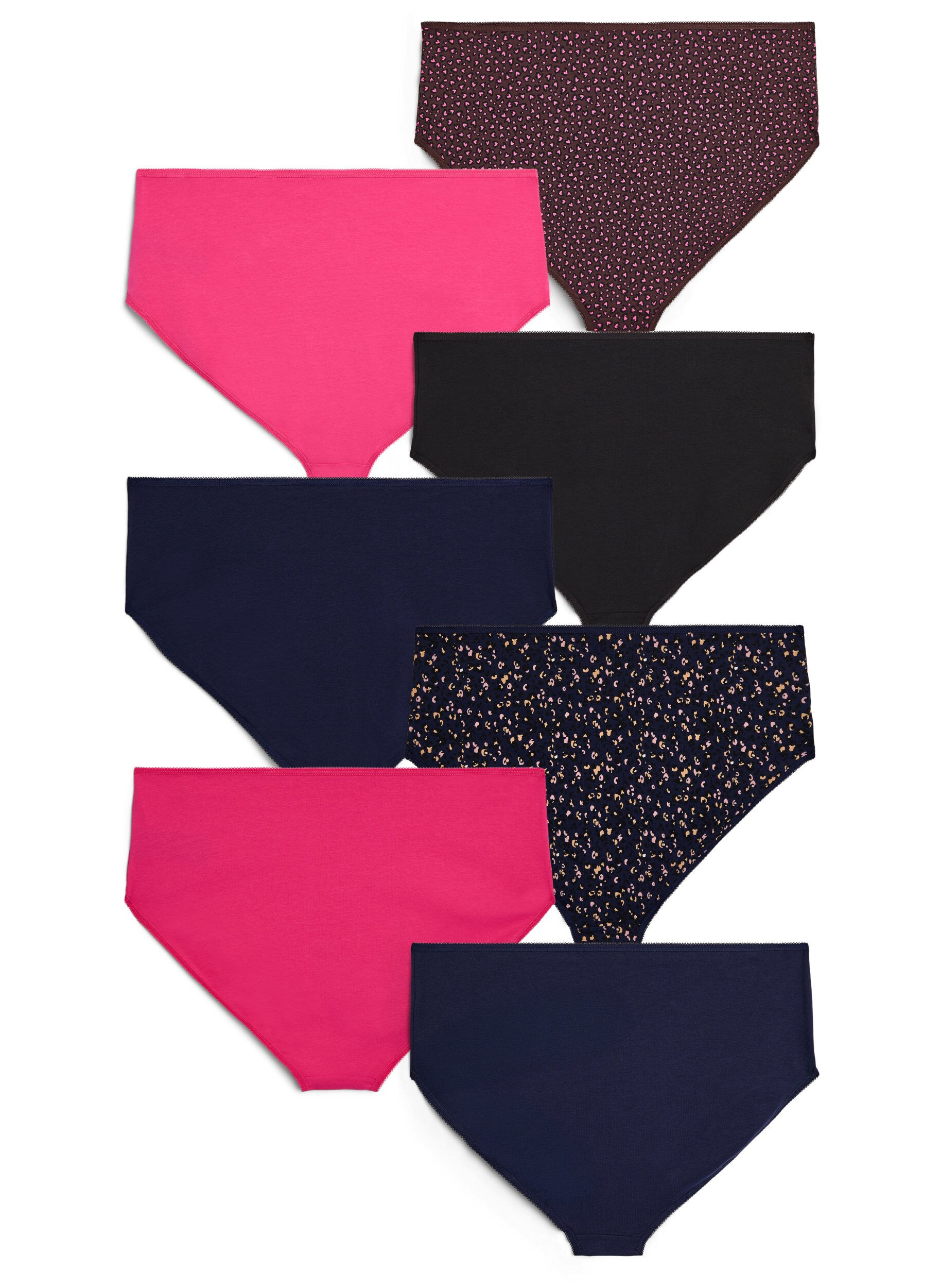 Zizzifashion7-pack of panties with a regular waist, Pink, Packshot image number 1