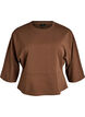 Peplum blouse with elbow-length sleeves, Brown, Packshot image number 0