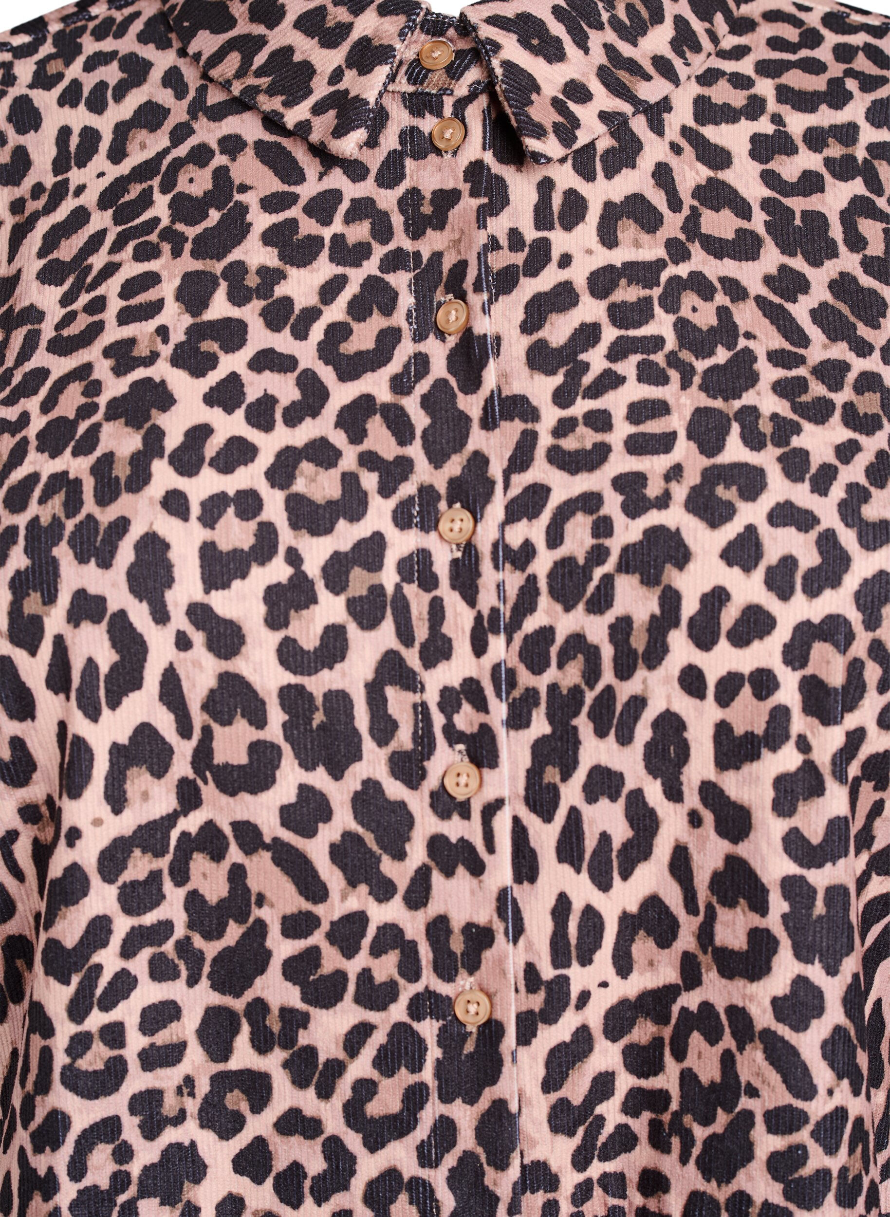 Zizzifashion Velvet dress with leopard print, Brown, Packshot image number 2